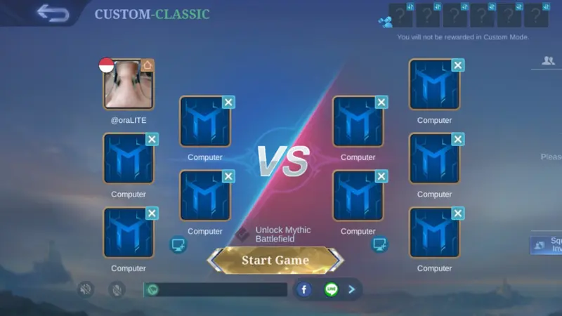 Custom Room Classic Mobile Legends/ML