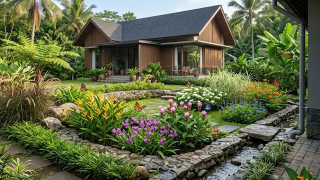 Taman Hujan Berbunga Warna-Warni