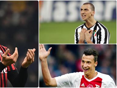 Bintang AC Milan, Zlatan Ibrahimovic, dikenal jarang berganti gaya rambut dan identik dengan rambut panjangnya yang dikuncir saat beralaga di lapangan. Sebelum itu, Ibrahimovic memiliki gaya rambut lainnya. Berikut ragam gaya rambut Zlatan Ibrahimovic. (kolase foto AFP)