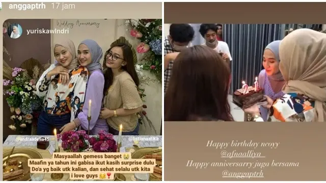 6 Momen Manis Angga Putra 'Anak Band' dan Istri Rayakan 1 Tahun Pernikahan