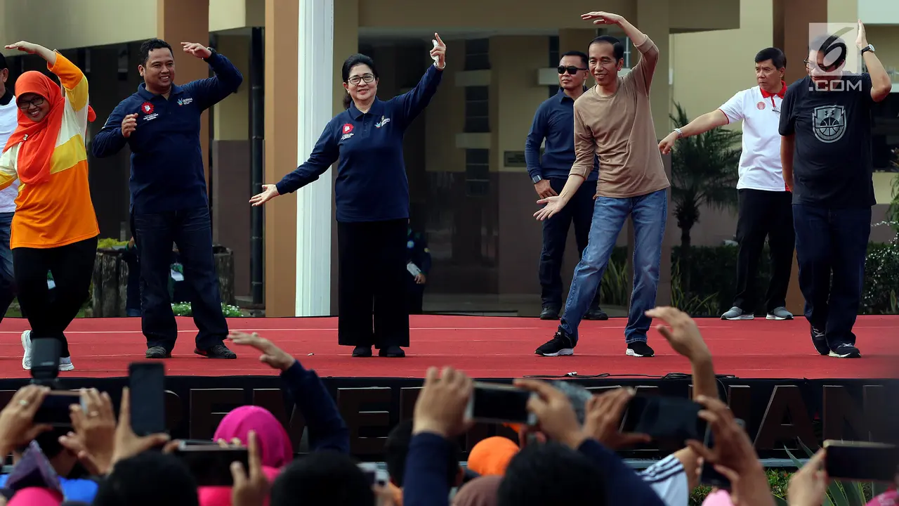 Presiden Jokowi Senam Bareng Warga Kota Tangerang