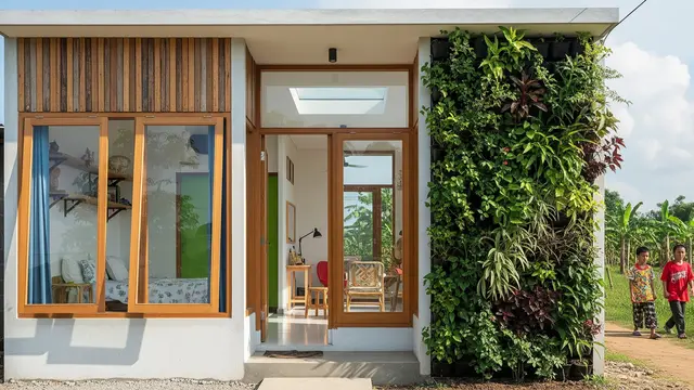 Desain Rumah Kompak dengan Taman Vertikal