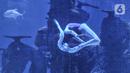 Atraksi putri duyung saat pertunjukkan bawah air di Jakarta Aquarium dan Safari (JAQS), Neo Soho Mall, Jakarta, Rabu  (21/4/2021). JAQS menghadirkan pertunjukkan putri duyung dalam rangka memperingati Hari Kartini. (merdeka.com/Iqbal S Nugroho)