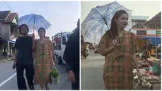 Ini adalah potret sederhana Karina Ranau pakai daster saat ke pasar. Pakai sandal jepit dan tak lupa bawa tas belanja, penampilan Karina Ranau ini sangat emak-emak. Wanita kelahiran 14 April 1982 ini memang sering beli kebutuhan di pasar daripada supermarket. Kadang ditemani oleh Epy Kusnandar, namun tak jarang Karina bagikan momen pergi ke pasar sendirian. (Liputan6.com/IG/@karinaranau9)