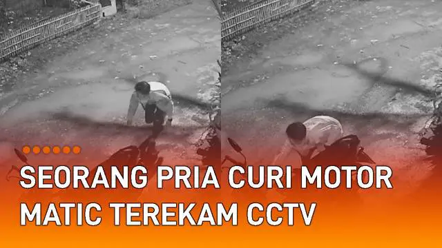 Rekaman CCTV memperlihatkan seorang pria curi motor di pinggir jalan mengundang perhatian.