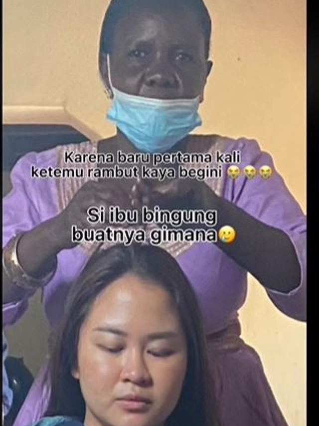 Wanita Indonesia ke Salon di Afrika, Jadi Perhatian Karena Rambutnya Lurus dan Bawa Catokan