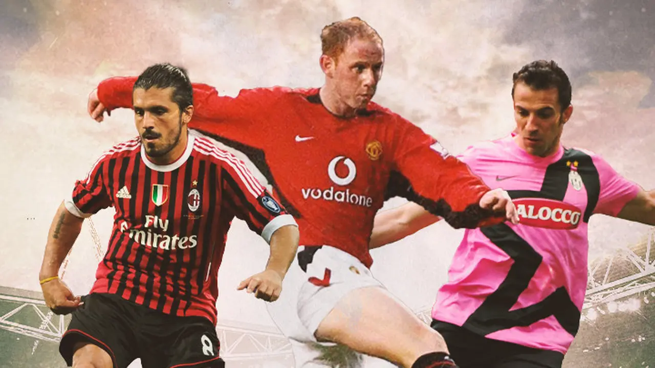Ilustrasi - Nicky Butt, Alessandro Del Piero, Gennaro Gattuso