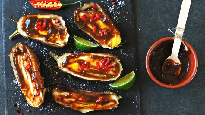terong panggang saus lada hitam