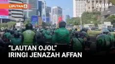 Iring-iringan ratusan pengemudi ojol tampak mengantar almarhum menuju Tempat Pemakaman Umum Karet Bivak. Dengan mengenakan jaket hijau khas ojek online, mereka berkonvoi di belakang mobil jenazah sebagai bentuk penghormatan terakhir kepada rekan seja...