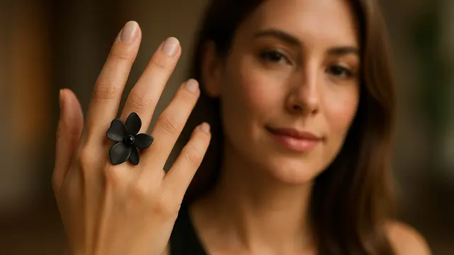 Model Cincin Bunga Hitam Tren Terbaru 2025, Pilihan Mulan Jameela Curi Perhatian