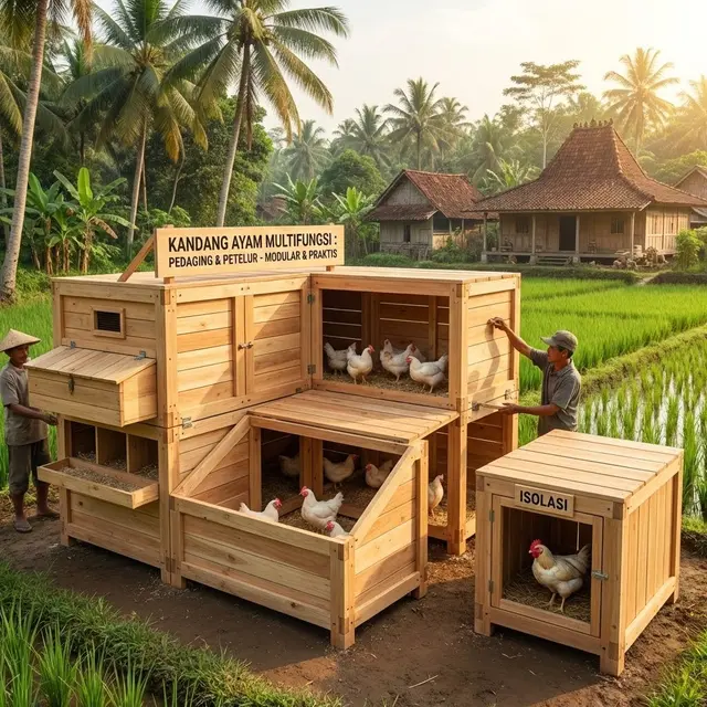 Desain Kandang Ayam Multifungsi untuk Ayam Pedaging dan Petelur