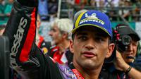 Saat ini, Jorge Martin berada di puncak klasemen MotoGP 2024 dengan 465 poin, sementara Francesco Bagnaia di posisi kedua dengan 436 poin. (MOHD RASFAN/AFP)