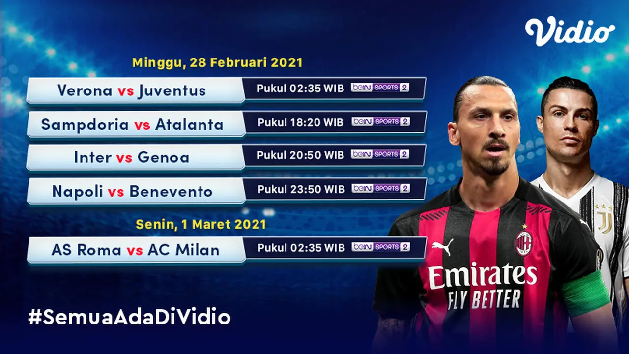 Jadwal Serie A di Vidio