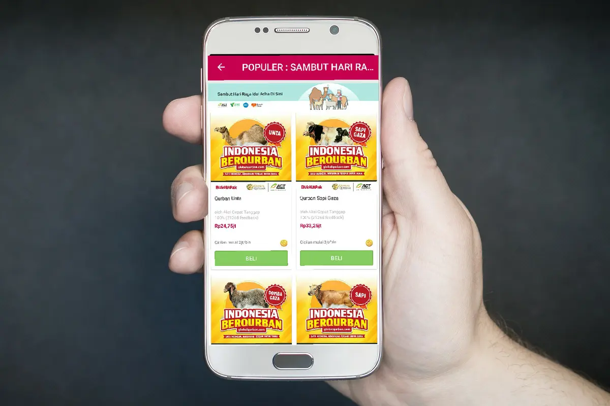 Bukalapak merupakan salah satu penyedia layanan kurban online. Liputan6.com/Mochamad Wahyu Hidayat