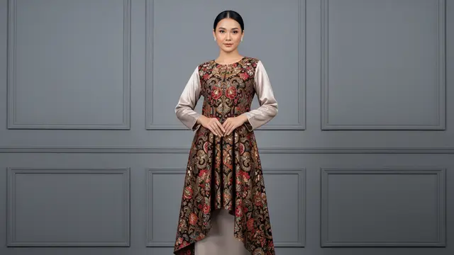 Tunik Batik Kombinasi Satin Premium