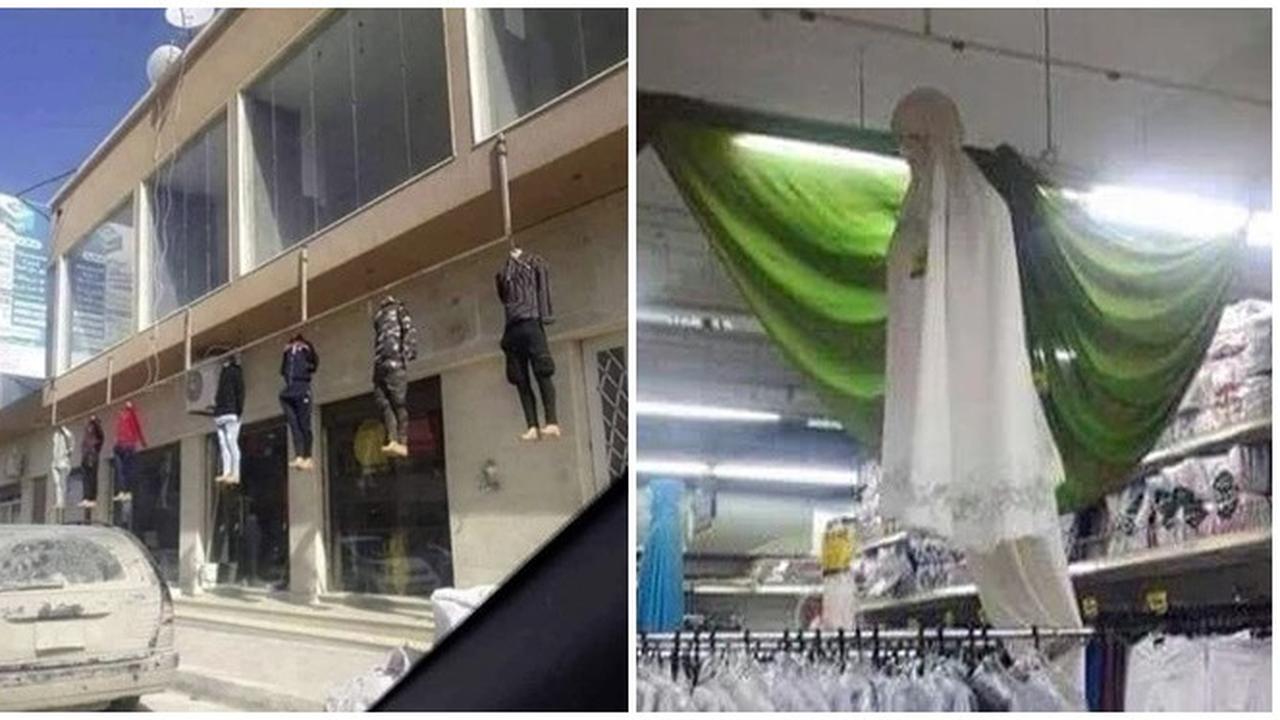 6 Potret Manekin Digantung Ini Bikin Kaget, Bak Patung Selamat Datang