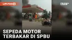 Diduga akibat Korsleting Listrik pada Mesin, Sepeda Motor Terbakar di SPBU