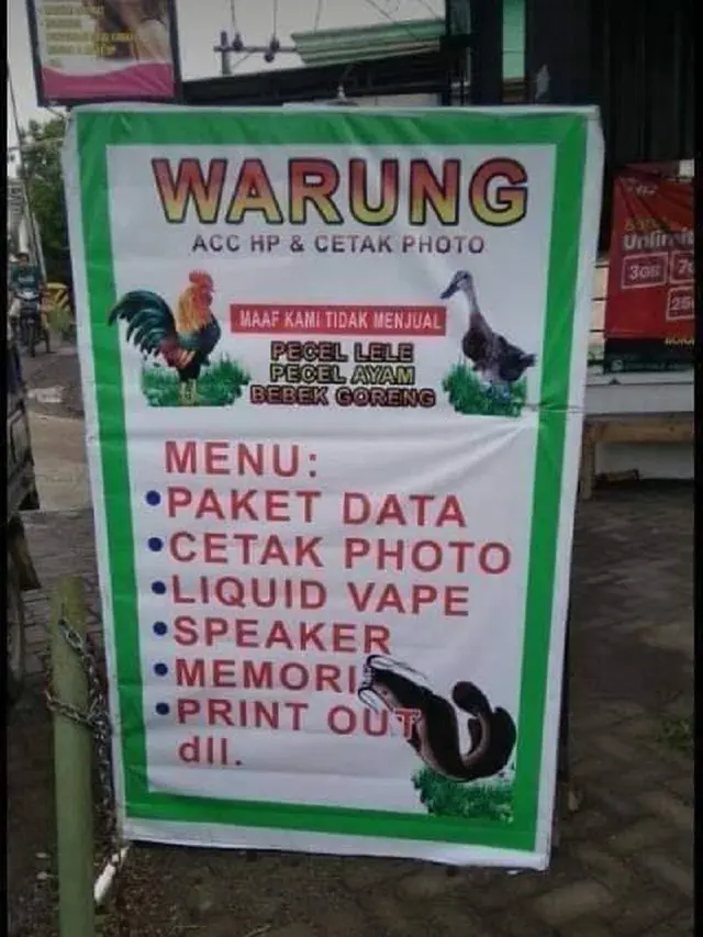 10 Tulisan Spanduk Warung Ini Berhasil Bikin Ngakak