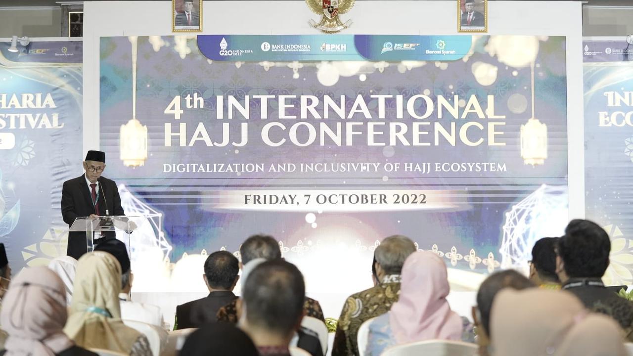 Kepala Pelaksana BPKH Anggito Abimanyu pada Konferensi Haji Internasional ke-4 di Jakarta Convention Center. Istimewa