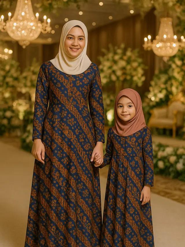 Batik Sarimbit Ibu Anak untuk Kondangan
