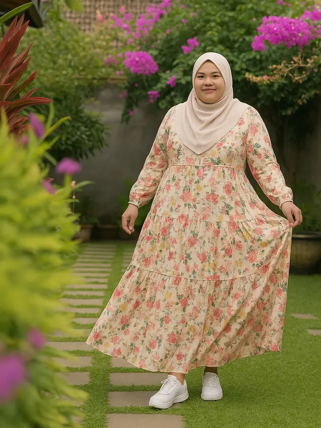 Gaun Maxi dengan Potongan Longgar
