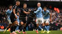Laga seru antara Manchester City versus Everton di ajang Liga Inggris 2025/2026. (Oli SCARFF / AFP)