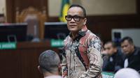 Mantan Wakil Menteri Ketenagakerjaan (Wamenaker), Immanuel Ebenezer Gerungan namalain Noel, saat mengikuti sidang pembacaan tuntutan dari Jaksa Penuntut Umum (JPU) atas kasus dugaan pemerasan dan penerimaan gratifikasi mengenai pengurusan sertifikasi Keselamatan dan Kesehatan Kerja (K3) di lingkungan kementerian Ketenagakerjaan di Pengadilan Tindak Pidana Korupsi, Jakarta, Senin (18/5/2026). (Kapanlagi.com/Budy Santoso)
