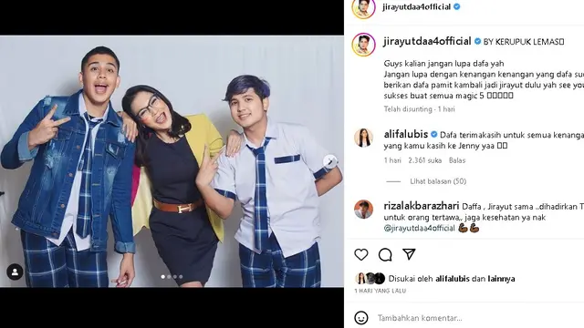 Jirayut pamit dari Mega Series Magic 5, Karakter Daffa meninggal usai tertimpa meteor (Foto: Instagram jirayutdaa4official)