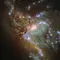 Dua galaksi bertabrakan. Momen ini direkam oleh teleskop angkasa luar Hubble milik NASA. (Adamo et al., ESA/NASA)