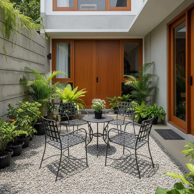Cara Membuat Gravel Courtyard ala Rumah Eropa (AI Generated)