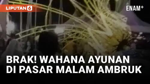 VIDEO: Wahana Ayunan di Pasar Malam Bangkalan Ambruk