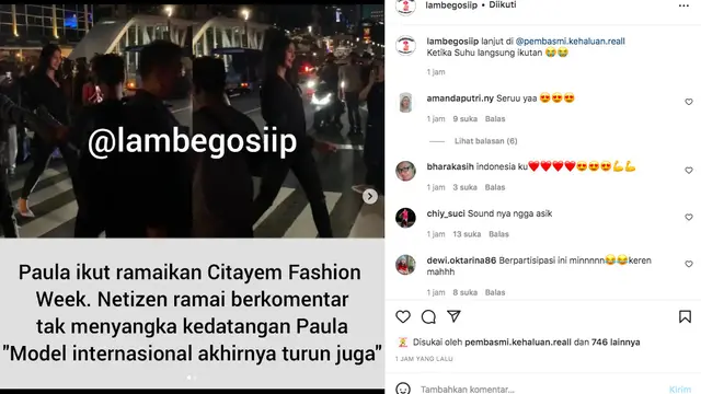 Aksi Paula Verhoeven berpose di Citayam Fashion Week itu viral di beberapa akun gosip di Instagram.
