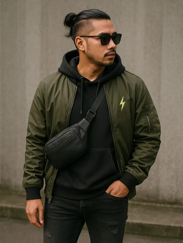 Gaya Pakaian yang Cocok untuk Model Rambut Man Bun Undercut (Foto: ChatGPT)