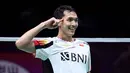 Sementara, Tim Thomas Cup Indonesia melaju ke semifinal usai menyingkirkan Korea Selatan 3-1. (WANG Zhao/AFP)