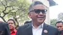 Hasto Kristiyanto memenuhi panggilan untuk memberikan keterangan mengenai pernyataannya di sebuah stasiun televisi nasional. (Liputan6.com/Herman Zakharia)