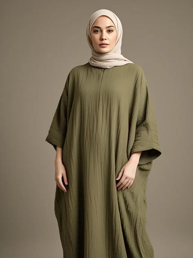 Model Gamis Kaftan Kekinian untuk Wanita Usia 40-an