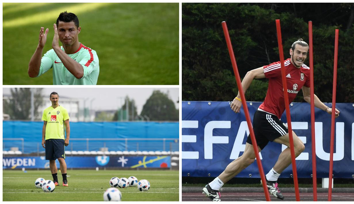 Cristiano Ronaldo dan sejumlah bintang top Eropa mulai menjalani persiapan di kamp latihan jelang Piala Eropa 2016 di Prancis. (AFP)