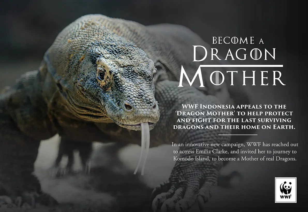 WWF Indonesia mengajak Emilia Clarke untuk menjadi Dragon Mother yang sesungguhnya. (foto: WWF Indonesia)