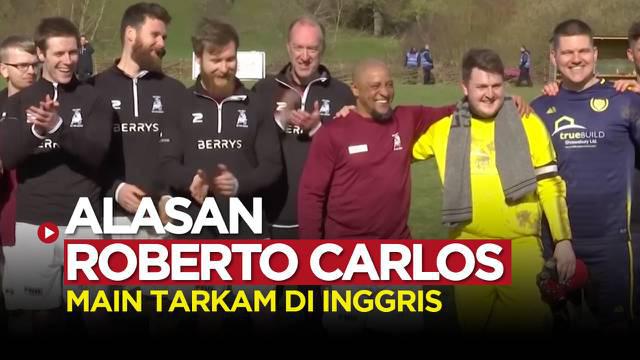 Berita video bek legendaris Real Madrid dan timnas Brasil bermain tarkam di Inggris. Apa alasannya?