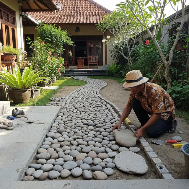 12 Cara Membuat Jalur Refleksi Kaki dari Batu Alam di Halaman Aman untuk Lansia
