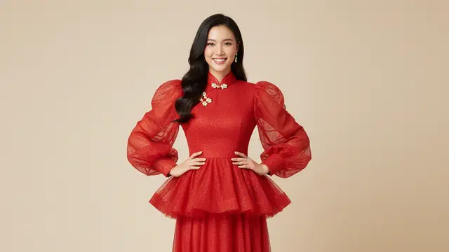 Desain Baju Imlek Pilihan untuk Perempuan. AI
