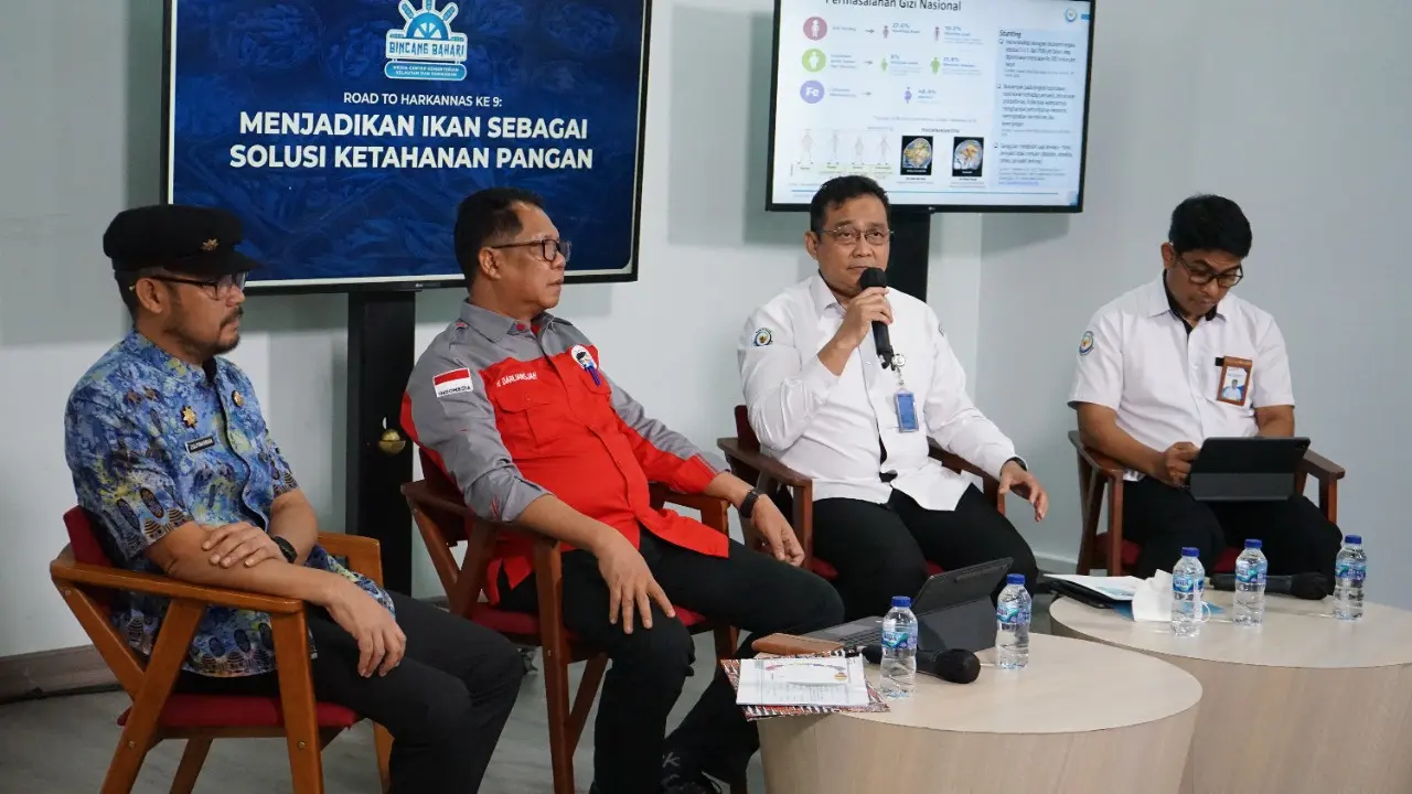 Direktur Pemasaran Ditjen Penguatan Daya Saing Produk Kelautan dan Perikanan (PDSPKP), Erwin Dwiyana saat berbicara di forum "Bincang Bahari: Menjadikan Ikan sebagai Solusi Ketahanan Pangan"