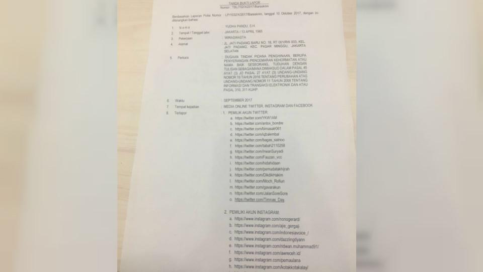 Akun medsos yang dilaporkan pihak Setya Novanto ke polisi (foto: istimewa)