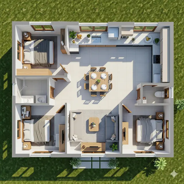 Desain Rumah Sederhana 3 Kamar Ukuran 8x10