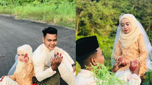 Viral Sempat Dikira Nikahi Bocah, Kisah Cinta Pasangan Ini Bikin Haru. (Sumber: Instagram/azry.vs__ dan Instagram/buyaaaa)