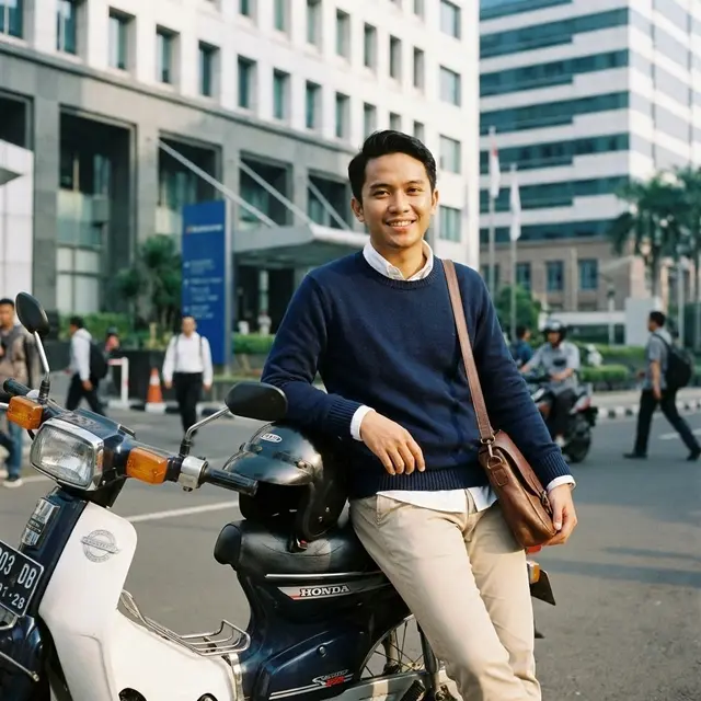 Outfit Kantor yang Tetap Rapi Meski Naik Motor