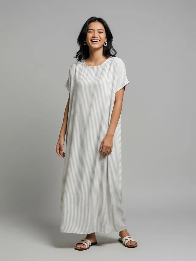 Daster Centini Motif Garis Vertikal Minimalis