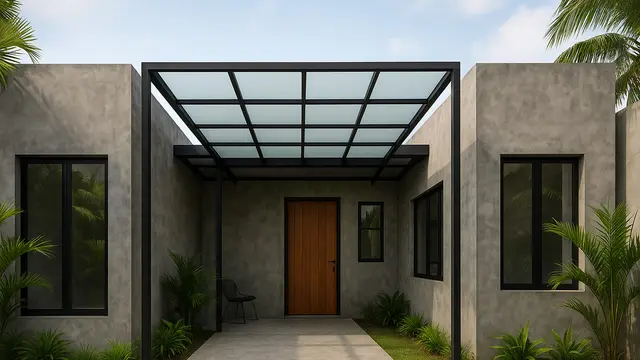 Rumah Tropis Modern dengan Kanopi Kaca (Foto: ChatGPT)