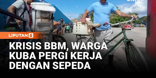 BBM Langka, Warga Kuba Pergi Bekerja Dengan Sepeda