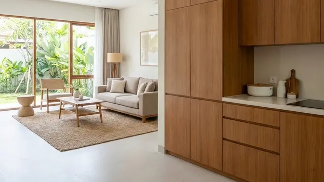 Desain Dapur dan Ruang Tamu Menyatu Agar Rumah Tampak Lega